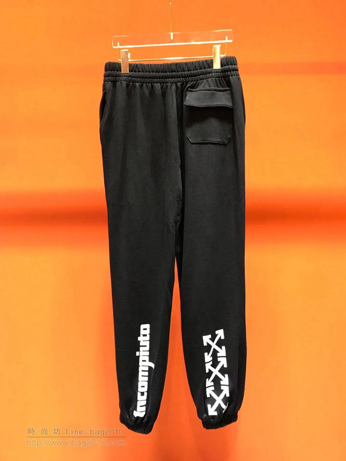 OffWhite男裝 19-20FW新款 最高品質 男士黑色休閒運動褲  tzy2266